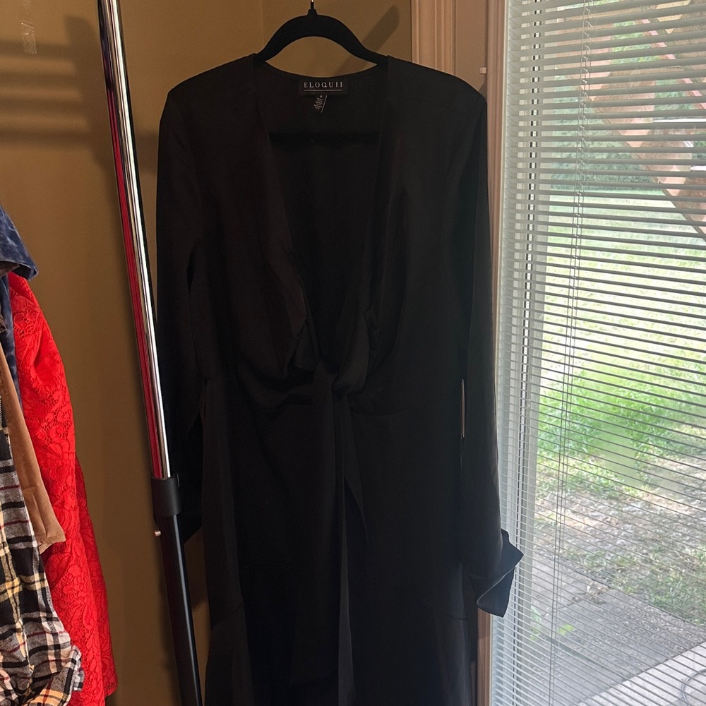 Eloquii Long Sleeve Black Dress